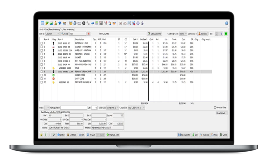 Auto/Mate Dealership Systems Updates Parts Module