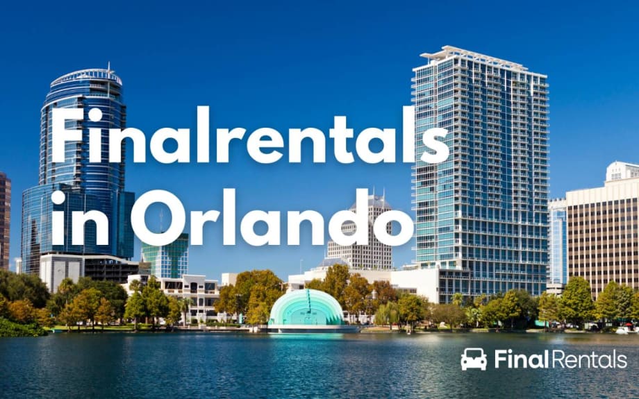 Orlando skyline along lakefront.