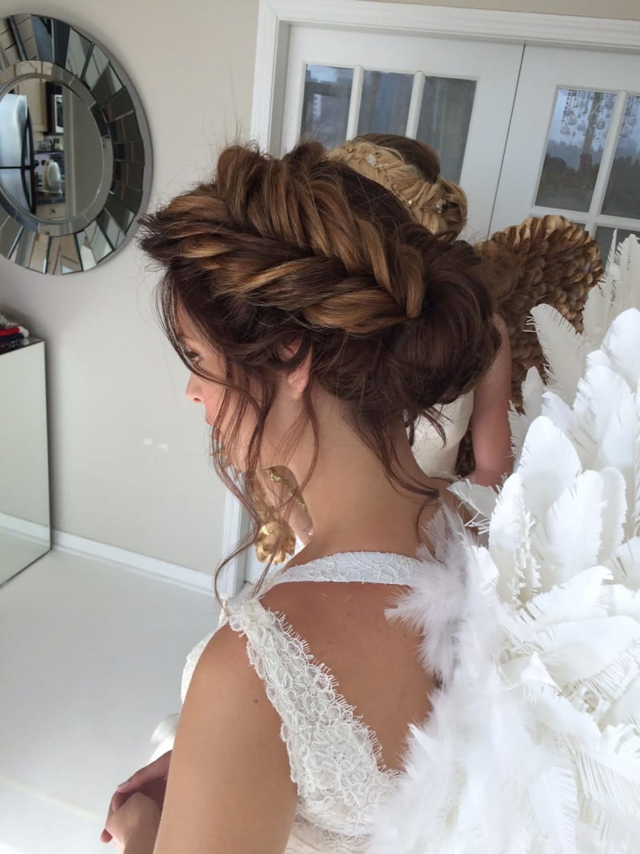 Updo How-To: Fishbone Halo Braid from Bridal Hair Couture By Katie