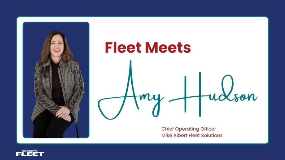 Portrait of Amy Hudson, Chief Operating Officer at Mike Albert Fleet Solutions, featured in Automotive Fleet’s Fleet Meets series highlighting leadership, career growth, and industry insights.