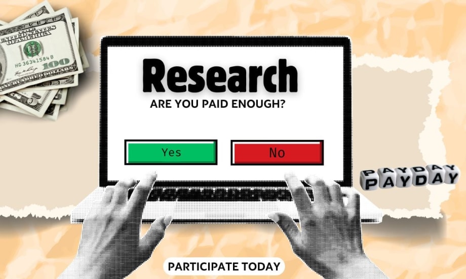 person at laptop taking survey.