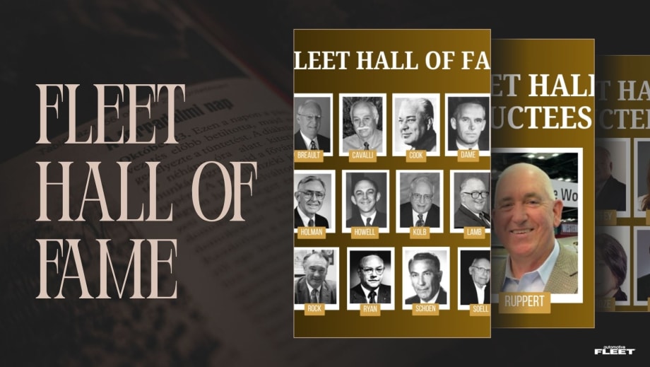 A graphic representing all of Automotive Fleet's Hall of Fame inductees