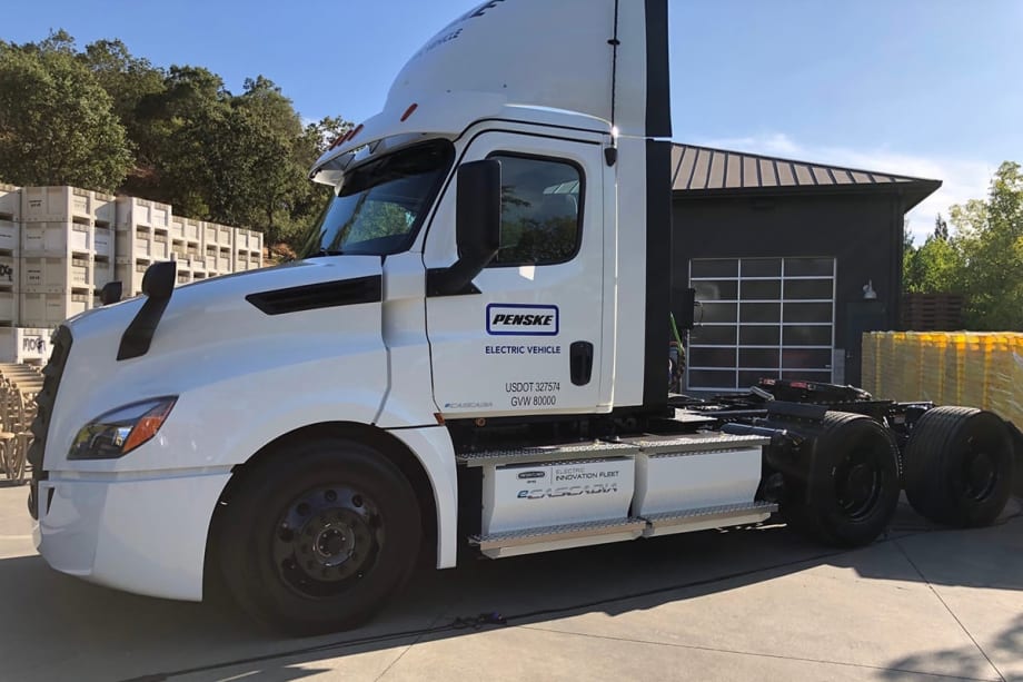 Penske eCascadia Electric Trucks Reach the 10,000 Mile Mark