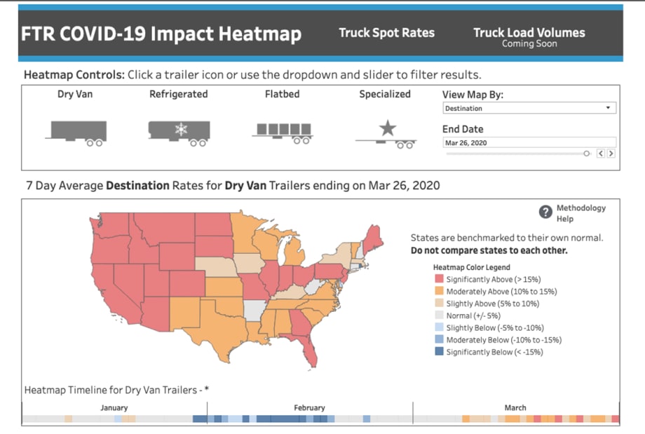 Interactive FTR Heatmap Shows COVID-19 Impacts on Truck Rates by State