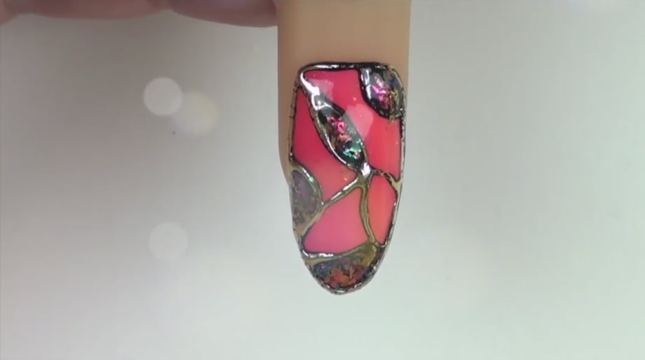 Gel II Jeweled Ombre Nail Art