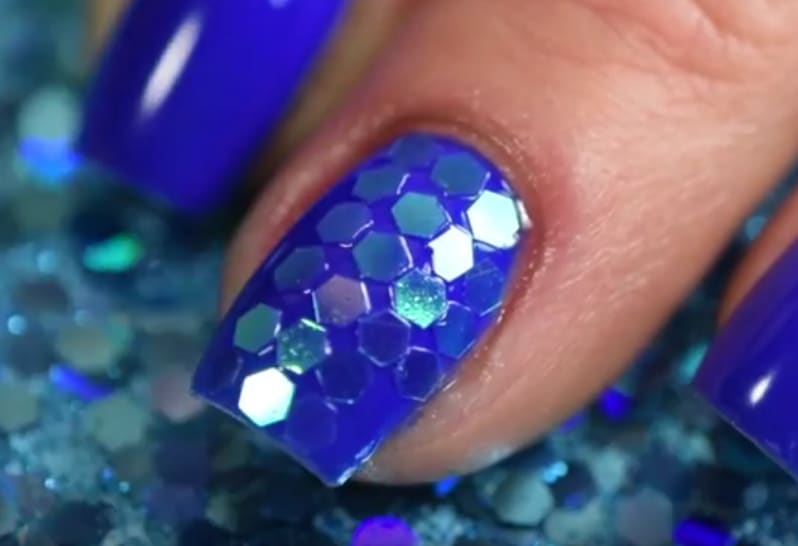 Gel II Caribbean Vibe Bling Vacation Nails