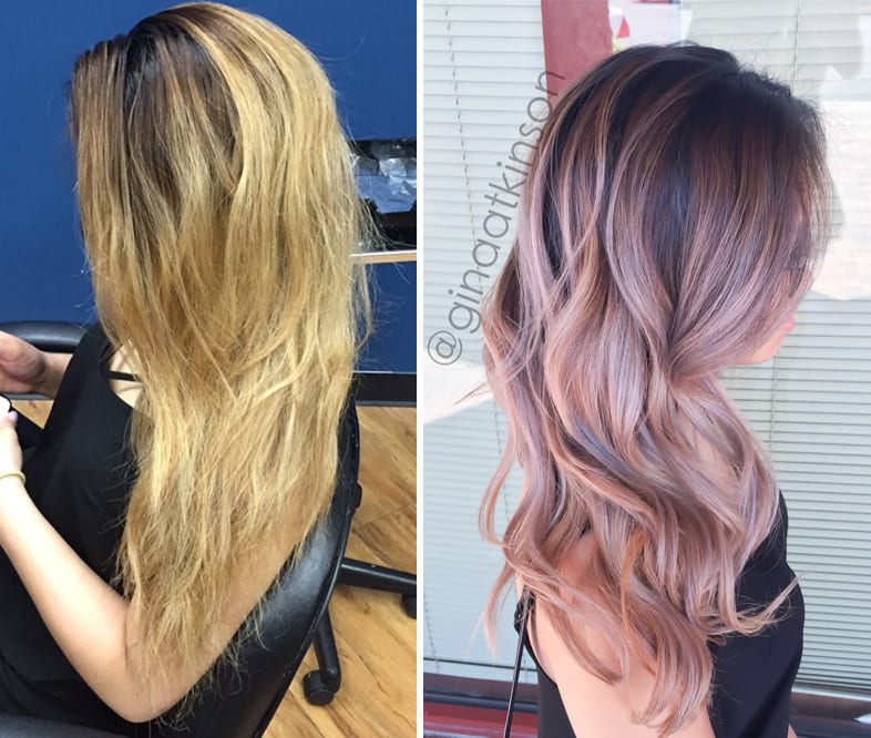 TRANSFORMATION: Low-Maintenance Dusty Pink Balayage