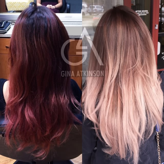 From Box To Red To Pink To Faded To Silver/Blue Sombre