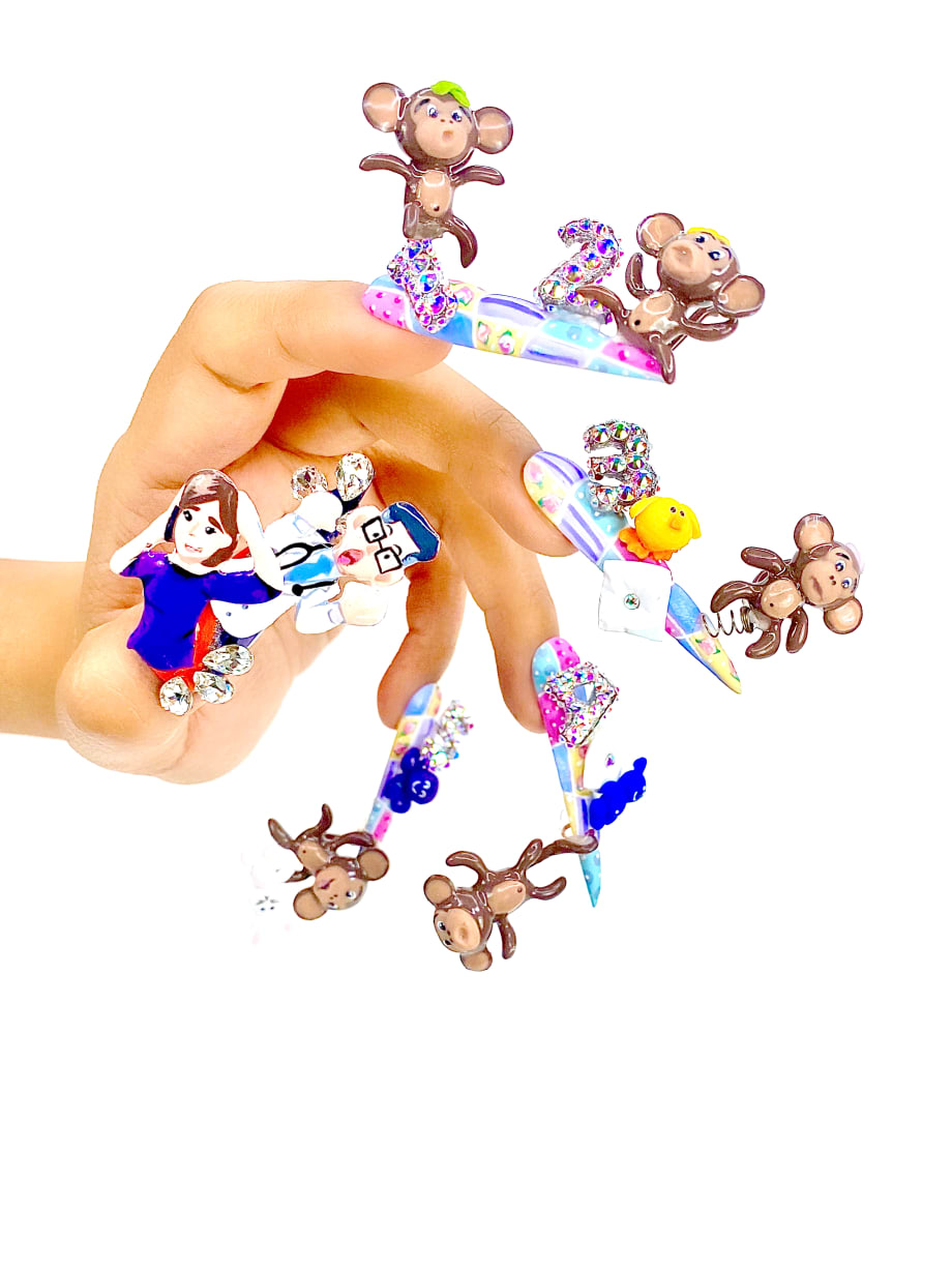 NTNA S. 7 Challenge 5: Five Little Monkeys Nail Art (Giselle)