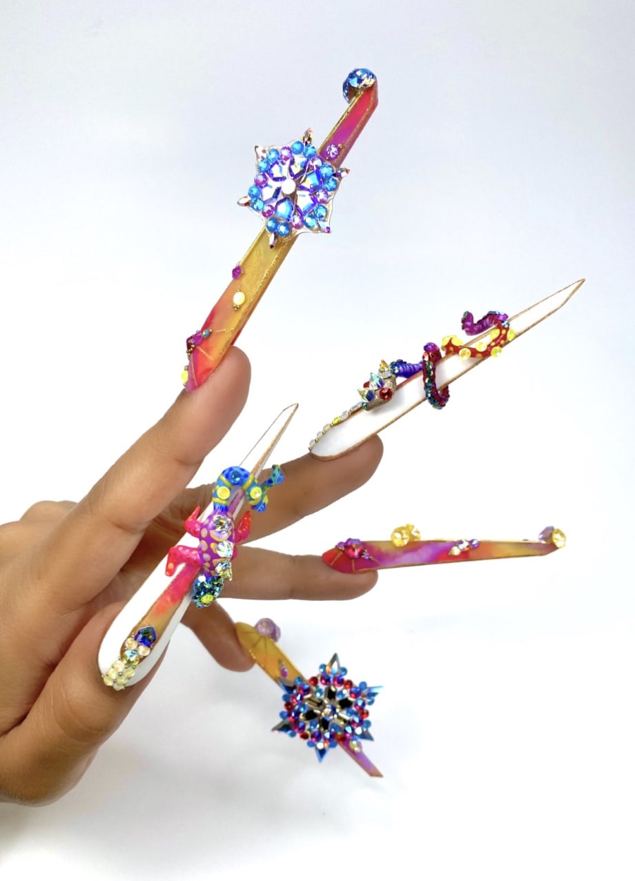 NTNA S.7 Challenge 8: Embellished Tie-Dye Nail Art (Giselle)