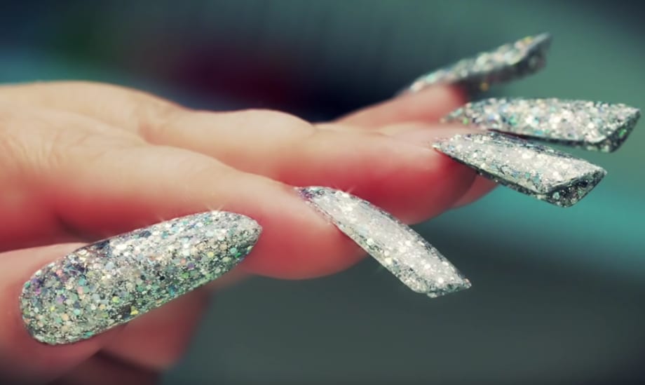 Edge Glitter Acrylic Nails
