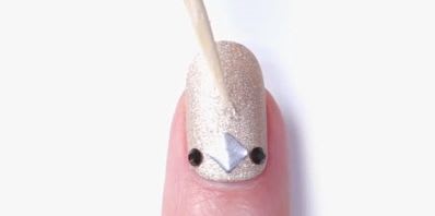 Gwen for OPI: Gold Satin Studded Mani
