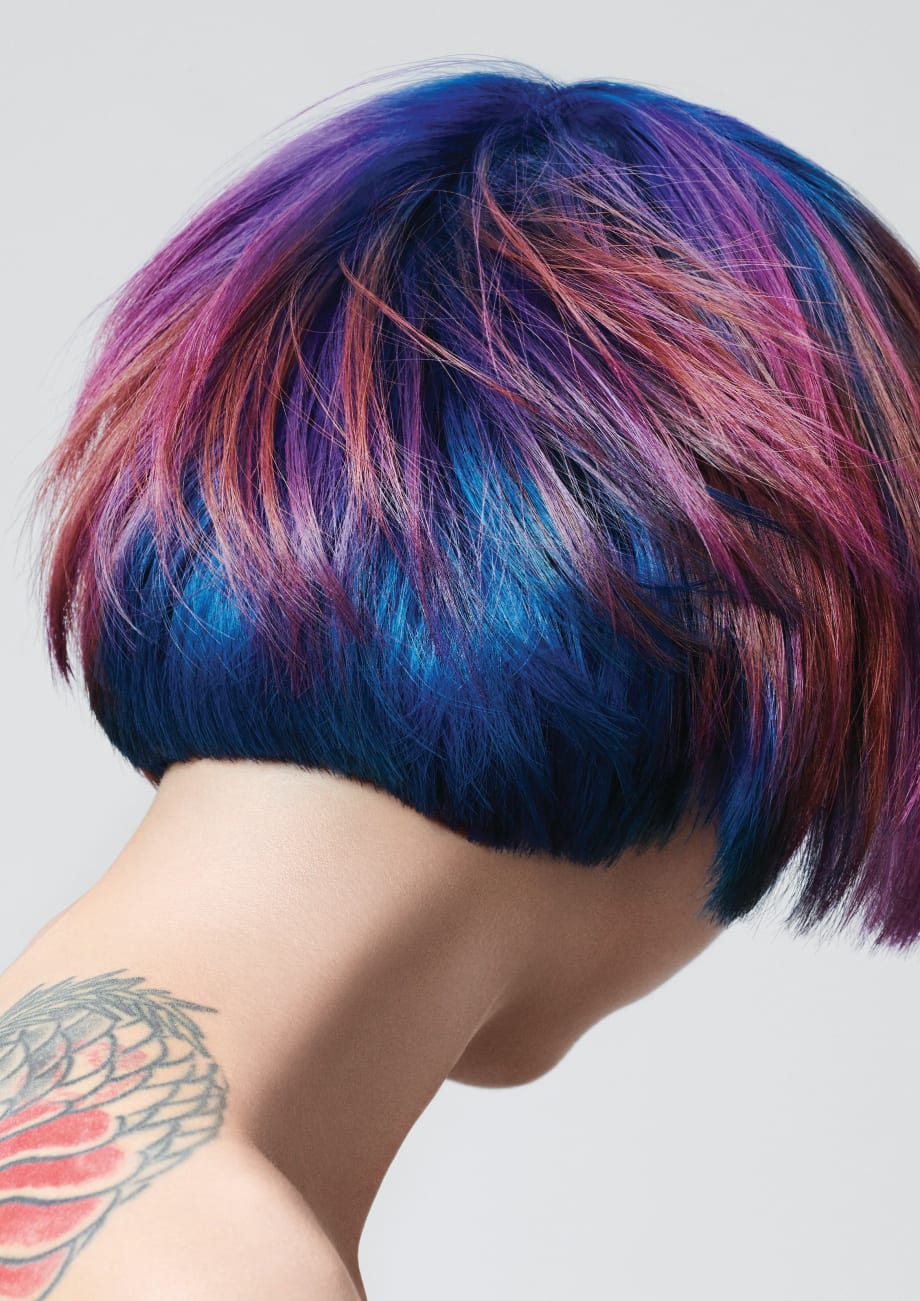 Intense Blue Moon Hair Color Using Goldwell Elumen