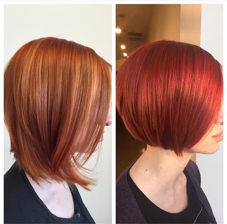 Formula: Hot, Haute Red Haircolor Using Goldwell