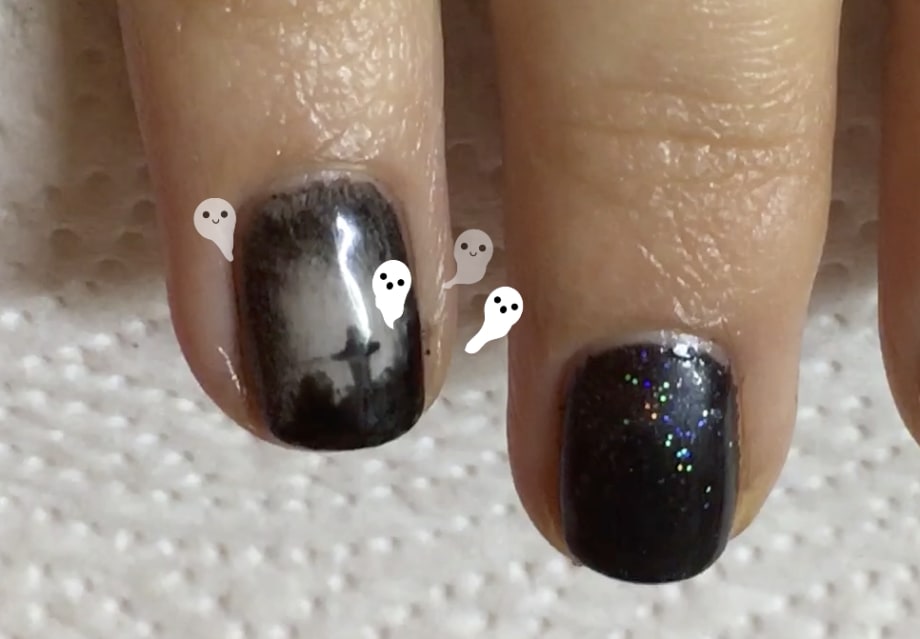 Simple Short Graveyard Nail Tutorial