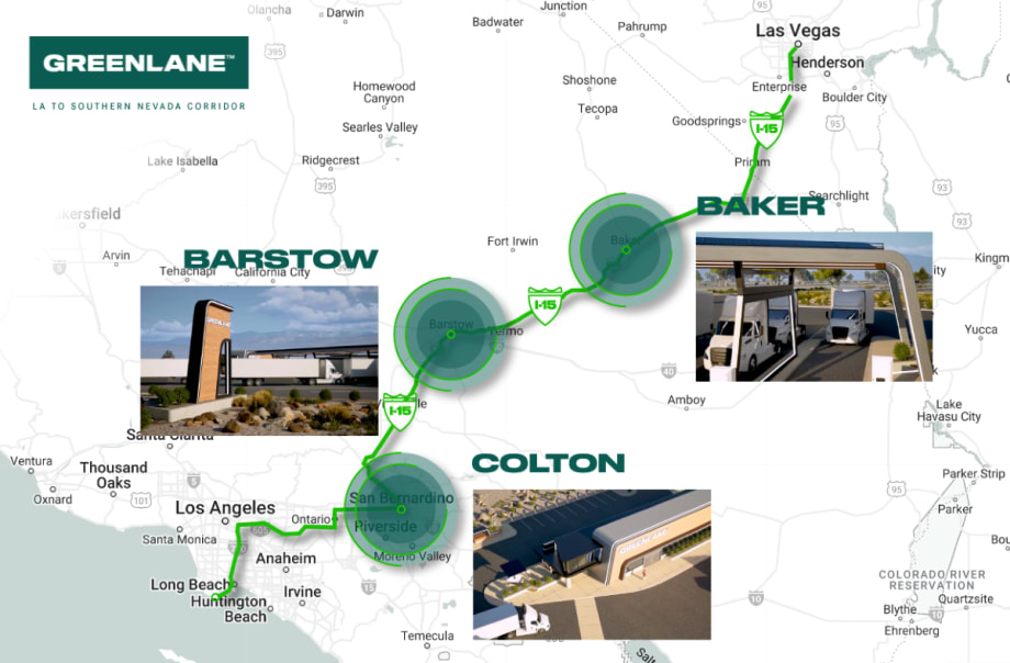 Greenlane Announces Los Angeles to Las Vegas Truck Charging Corridor