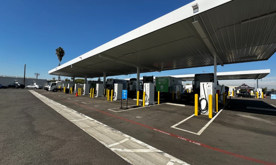 Truck charging depot