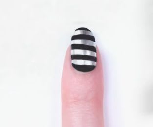 Gwen for OPI: Mono-Chrome Stripe Mani