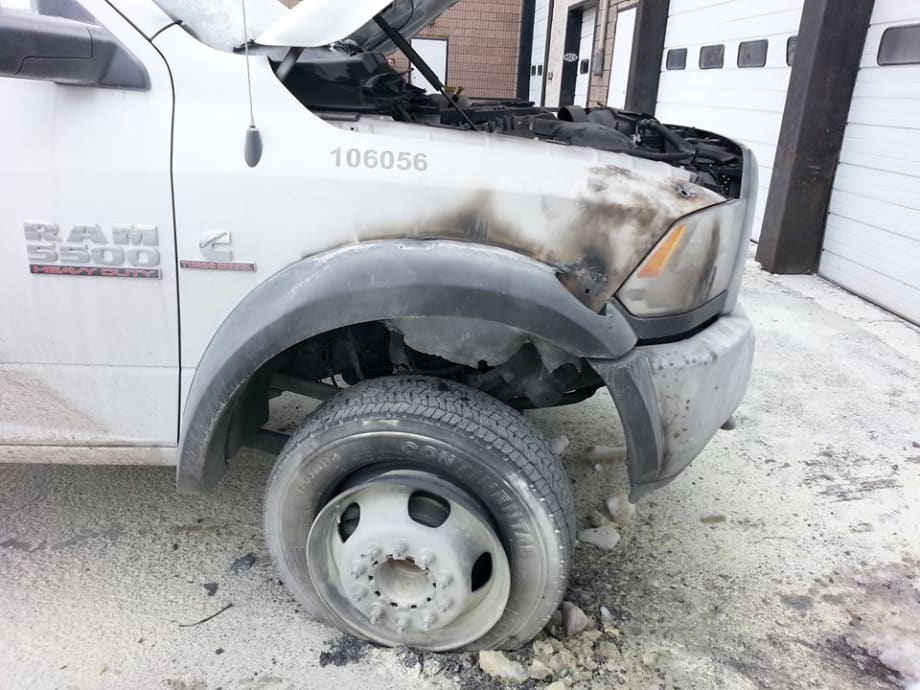 Bucket Truck Catches Fire in New Jersey