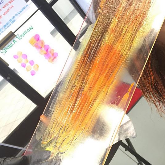 Haircolor has Gone Holographic with the Newest Trend - Hand-Pressed Color!