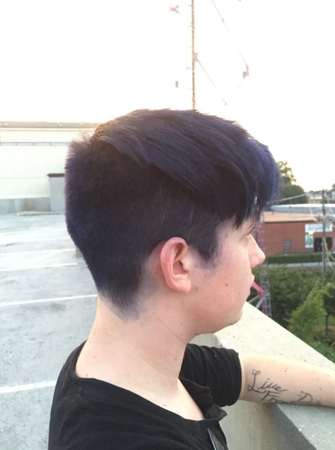 Strawberry Blonde to Dimensional Blue Hair Makeover by Hannah Barnette