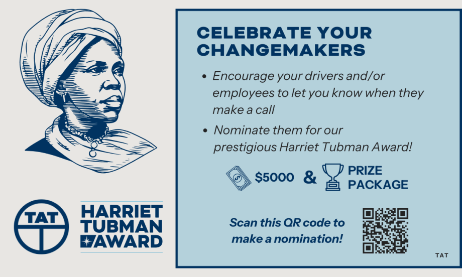 Combatting Trafficking: TAT’s Harriet Tubman Award Nominations Open