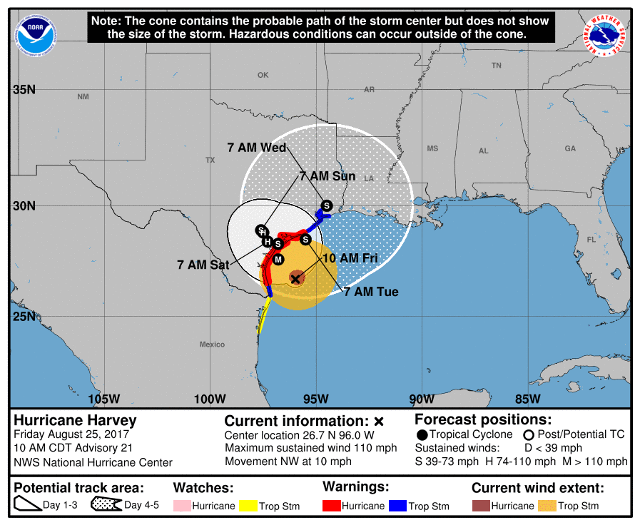 Travel Advisories in Effect as Hurricane Harvey Nears Texas