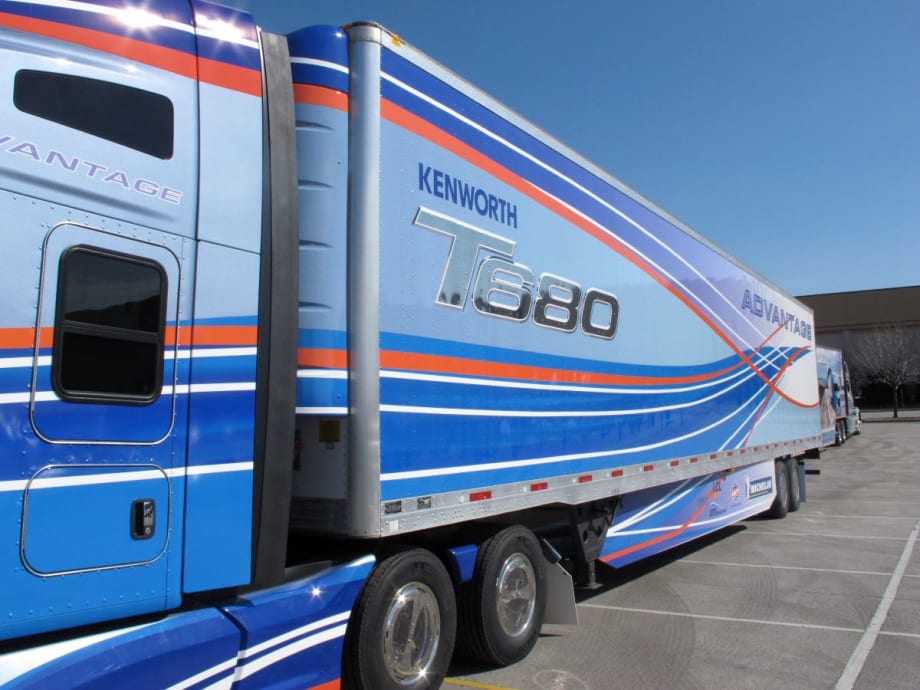 Aerodynamic semi-truck.