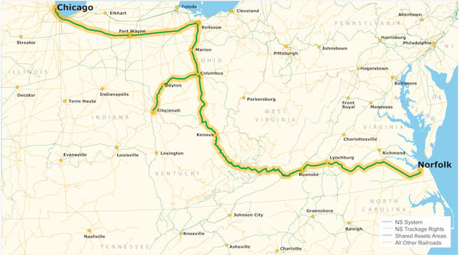 Extension of Double-Stack Heartland Corridor Reduces Transit Time