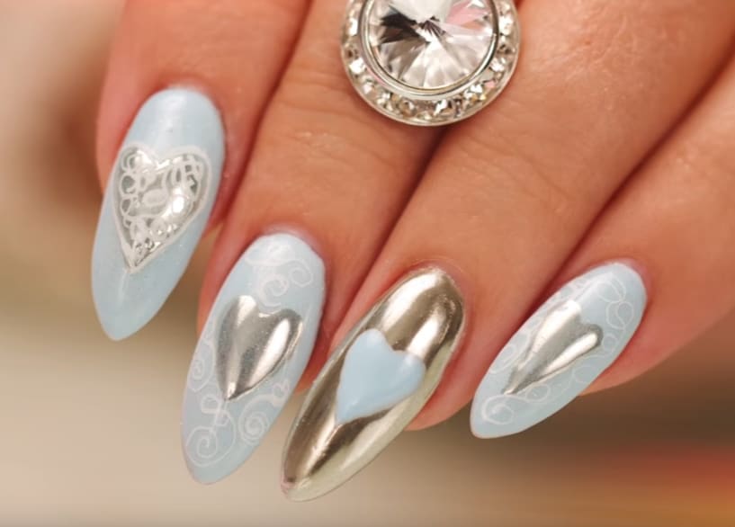 Chrome Hearts and Calligraphy Nail Art