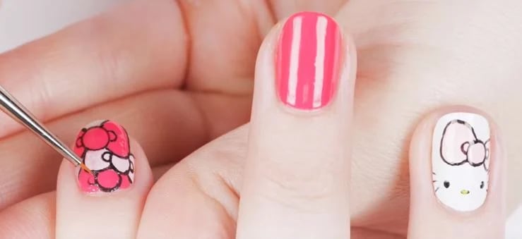 Hello Kitty Bows How-To: Watch this Nail Art Tutorial from OPI