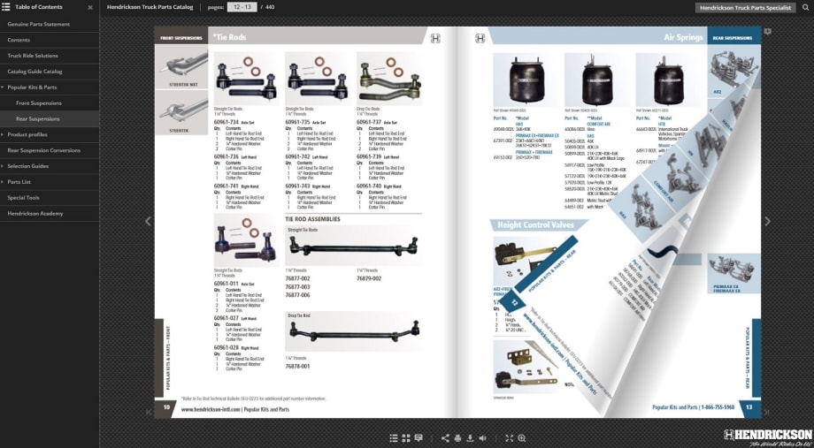 Hendrickson Launches Digital Parts Catalog