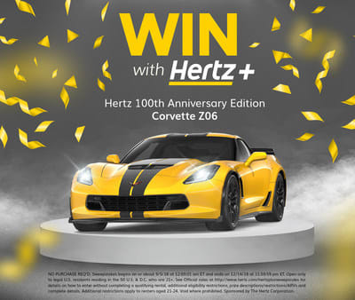 Hertz Celebrates 100th Anniversary with Custom Corvette Sweepstakes