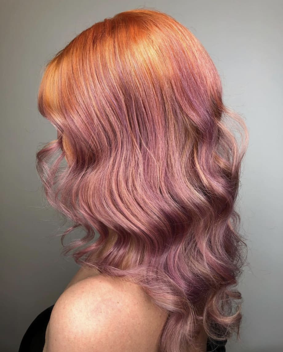 Peach and Lavender Color Melt Using Goldwell Pure Pigments