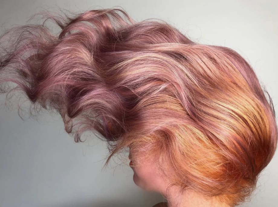 Peach and Lavender Color Melt Using Goldwell Pure Pigments
