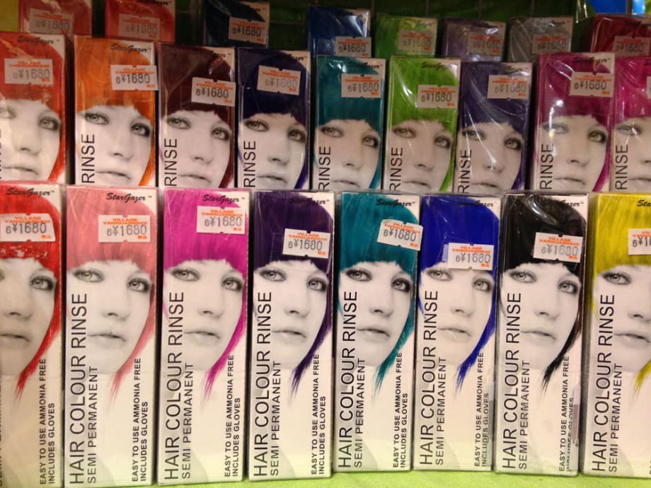 Tokyo's Drugstore Hair Color, Eyelid Crease Tape and Nail Art