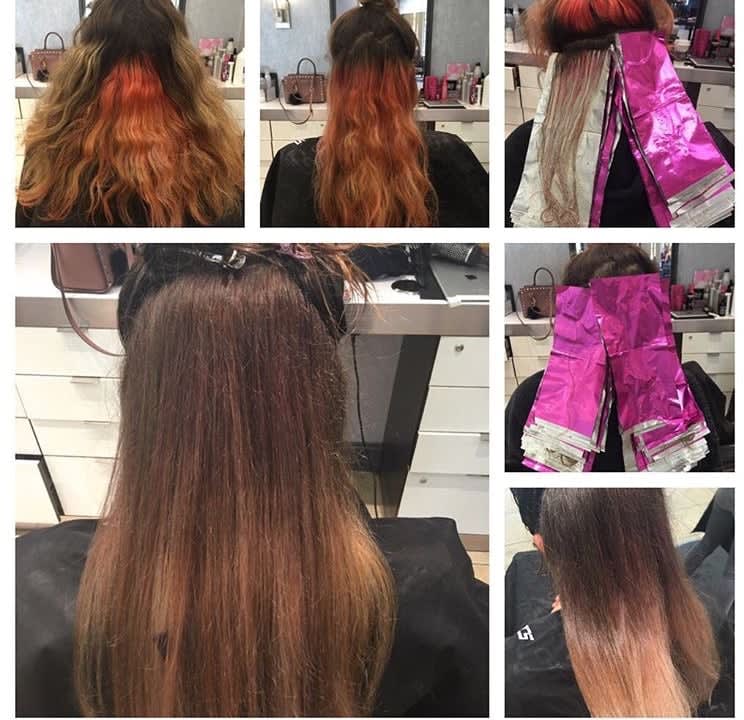 Hair Color Correction with Detailed Steps and Redken Formulas