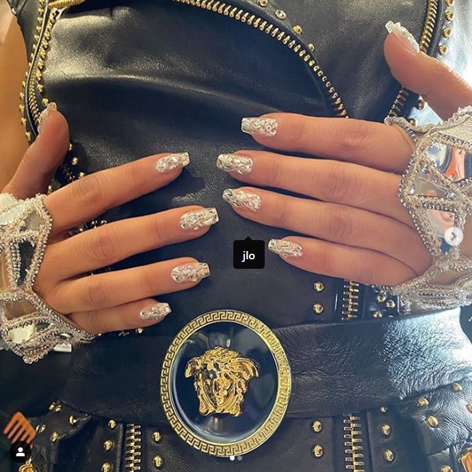 Nail Artist Tom Bachik Creates J.Lo’s Swarovski Crystal Super Bowl Manicure