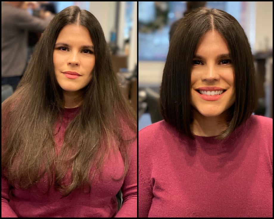 Makeover: Long and Grown Out to One Length Bob