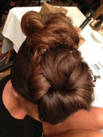 Textured Updos: Lucie Doughty Backstage at Irene by Greg LaVoi