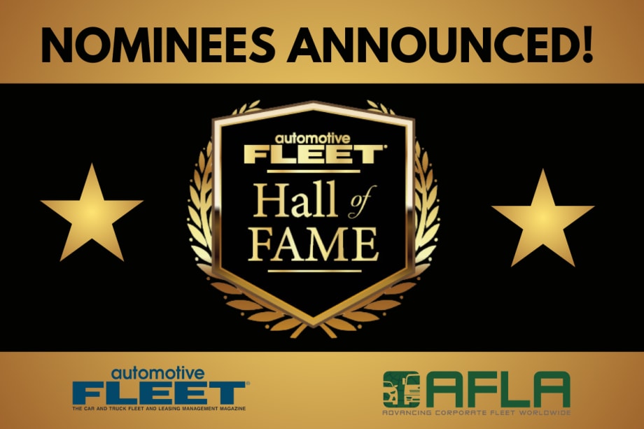Black and gold graphic with Hall of Fame emblem and title "Nominees Announced".
