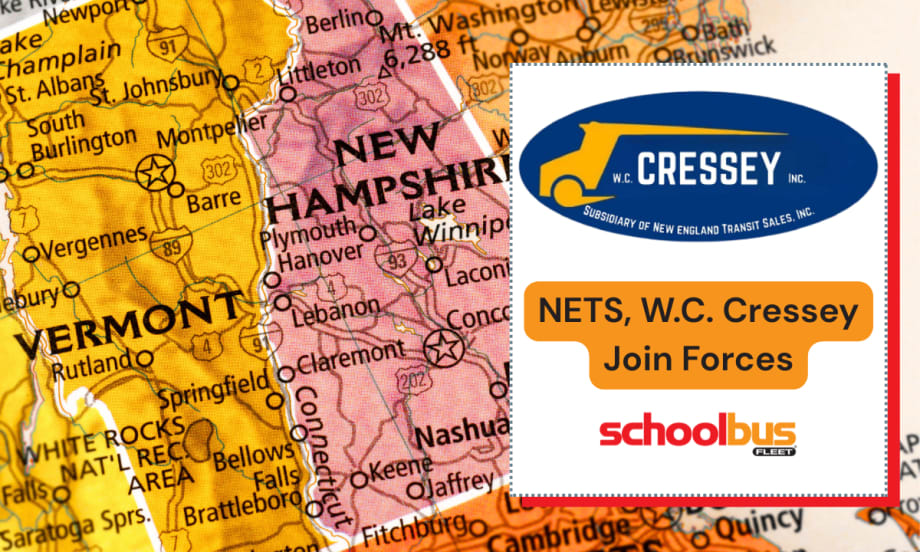 A close in view of a New England map with the W.C. Cressey subsidiary logo.