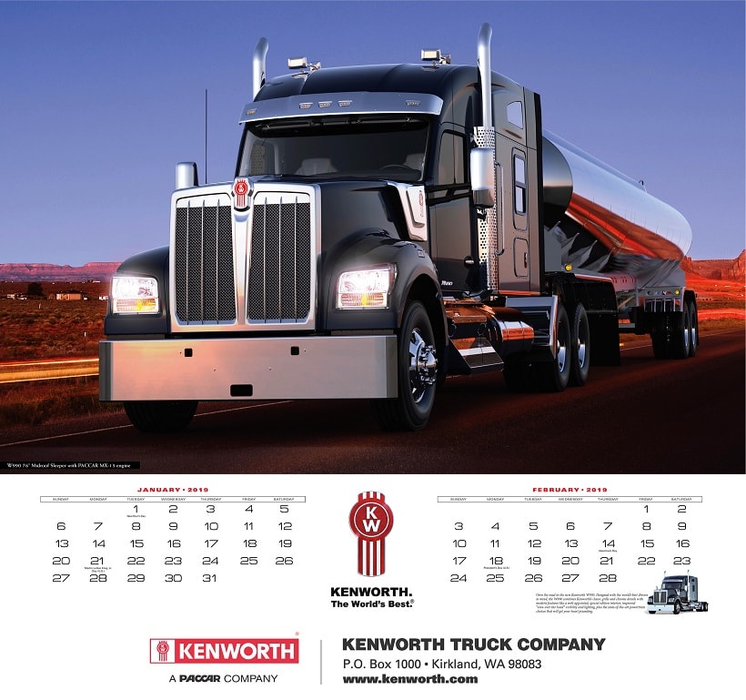 Kenworth Releases 2019 Calendar 