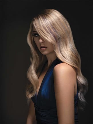 Creamy Blonde with Hints of Violet and Blue Using Keune Haircosmetics Color