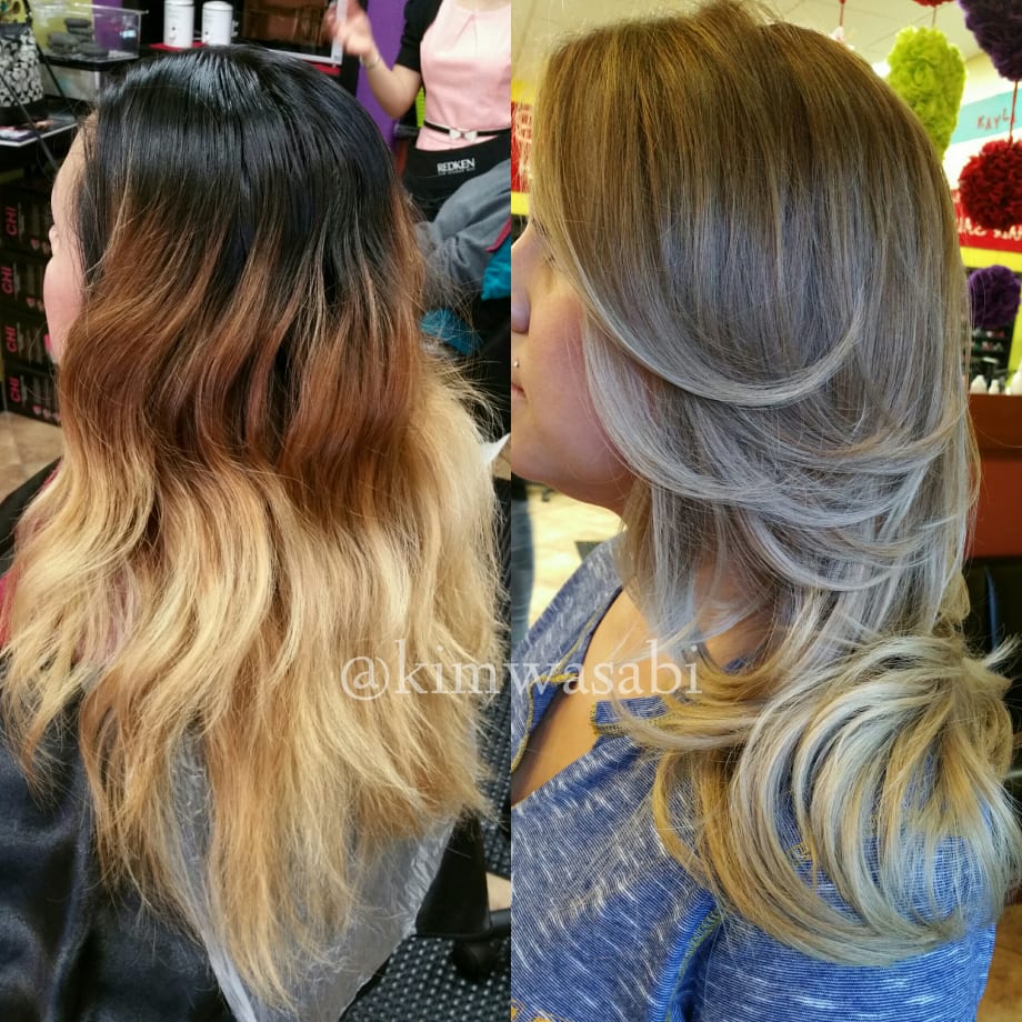 COLOR CORRECTION: A Mess to GORGEOUS Blonde Ash Sombre