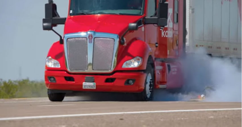 Kodiak Robotics Demonstrates Tire Blowout on Self-Driving Truck 