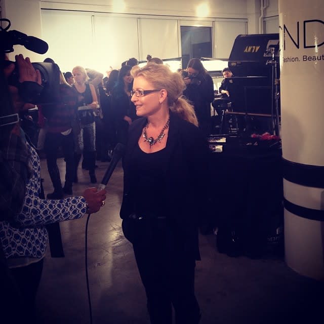 Backstage at CND for The Blonds Fall/Winter 2014