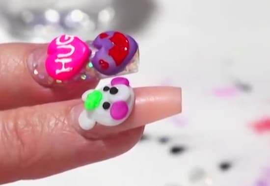 3-D Valentine's Day Acrylic Nails (Part 2 of 2)