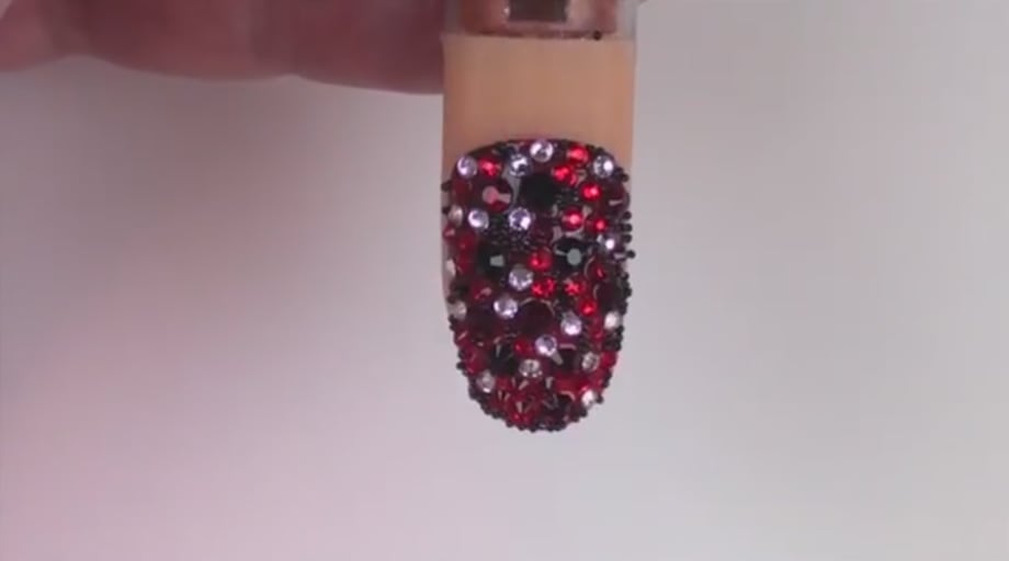 La Palm Bejeweled Gem Nail Art