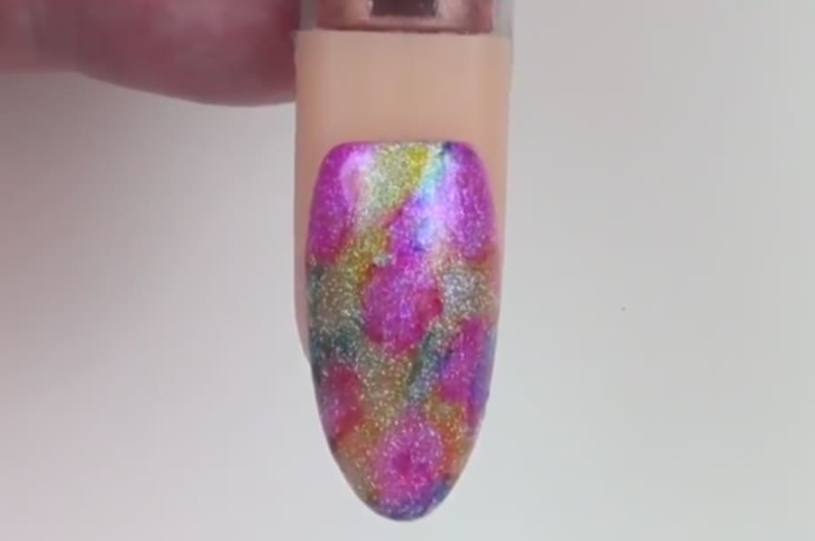 La Palm Metallic Watercolor Nail Art